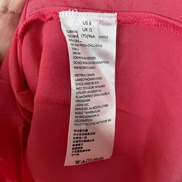 BY ANTHROPOLOGIE DANI LACE EYELET PINK DROP WAIST DRESS SIZE 12 - Picture 15 of 16